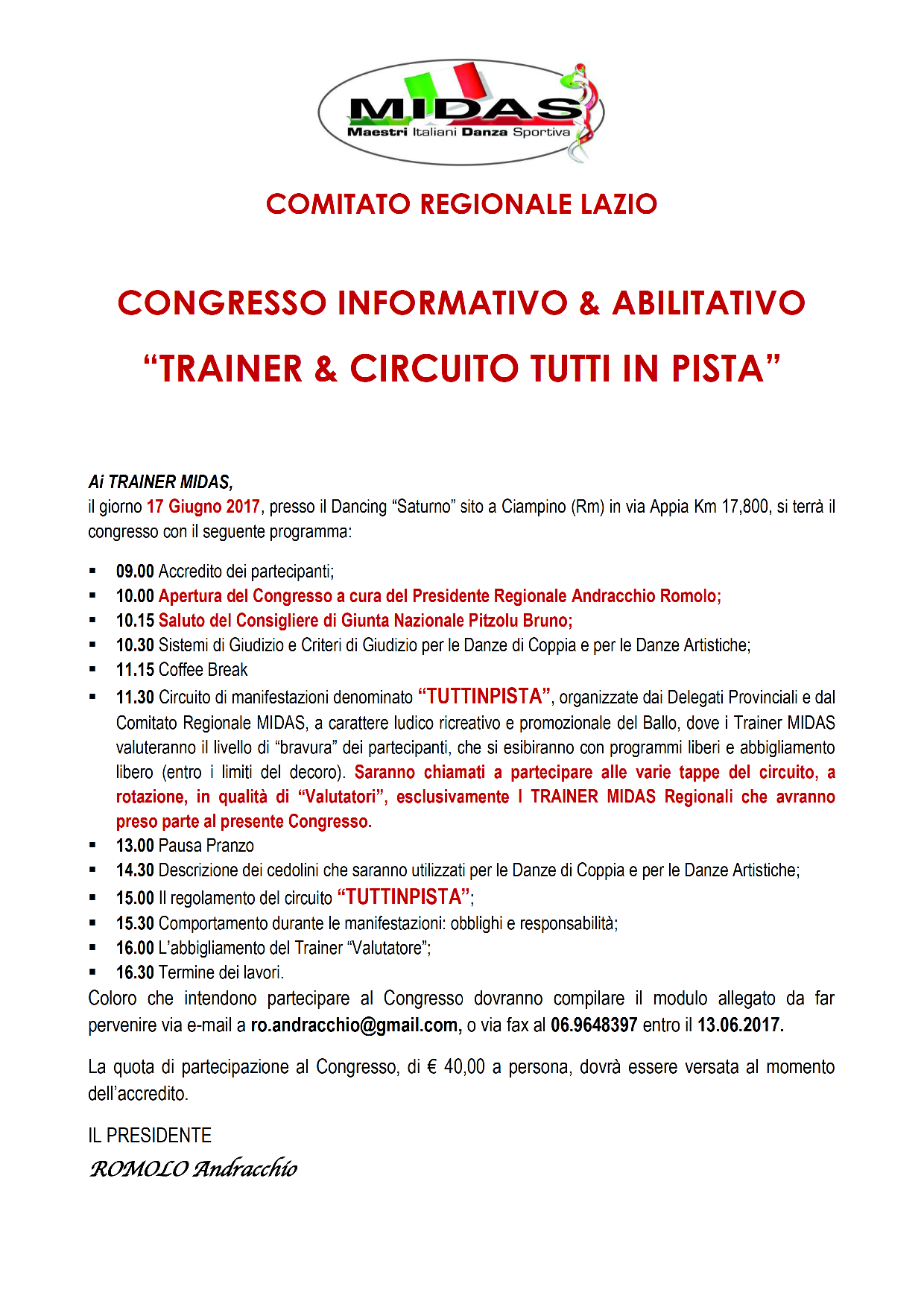 TUTTI IN PISTA